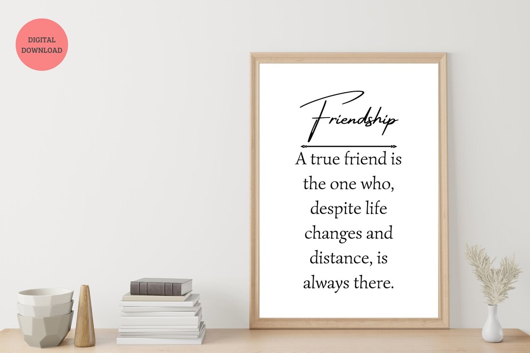 Friendship Printable Quote Best Friend Gift Printable Wall Art ...