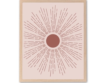 Abstract Boho Sun printable, Mid century print, Neutral Wall Art, Digital Download, Modern wall art