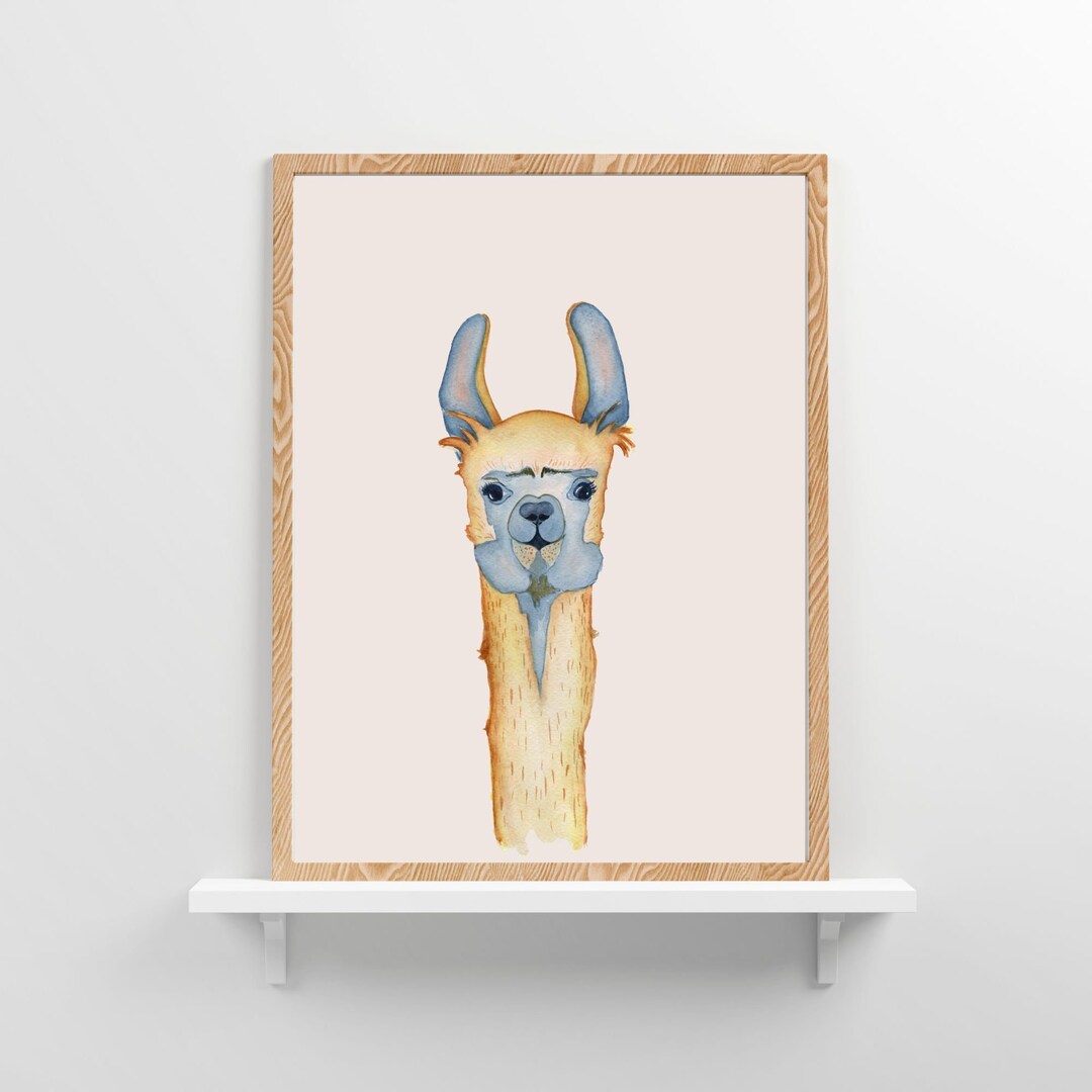Llama Nursery Wall Art, Nursery Animal Print, Kid Room Wall Decor, Alpaca Wall Art Print, Boho