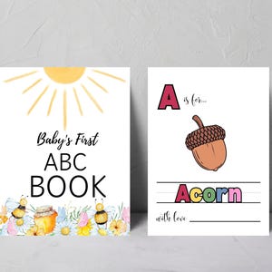 Baby&#39;s First ABC Book – Baby Alphabet Book – Coloring Book Digital Download – ABC Baby Shower Coloring Book – Baby Shower Game Activity