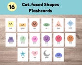 Cat Face Shape Flashcards, Montessori Homeschool Printable (Digital Download)