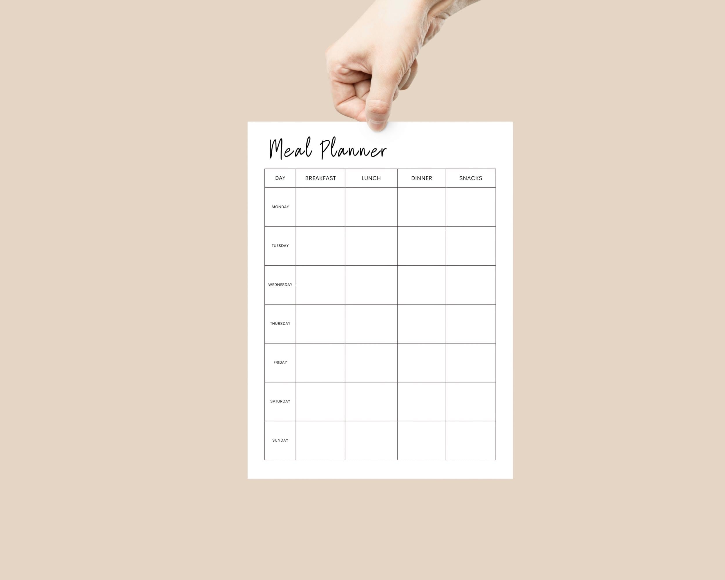 Weekly Meal Planner Printable, Minimalist Kitchen Organizer (a4/letter ...