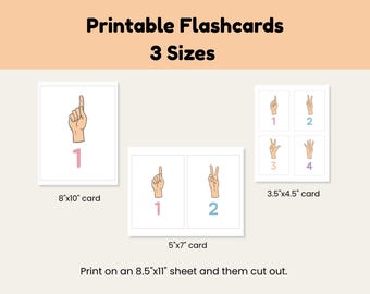 ASL Number Flashcards 1-9 | Printable Sign Language Learning Cards (PDF)