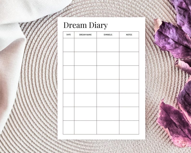 Dream Journal Printable | Minimalist Dream Tracker (PDF) - Etsy