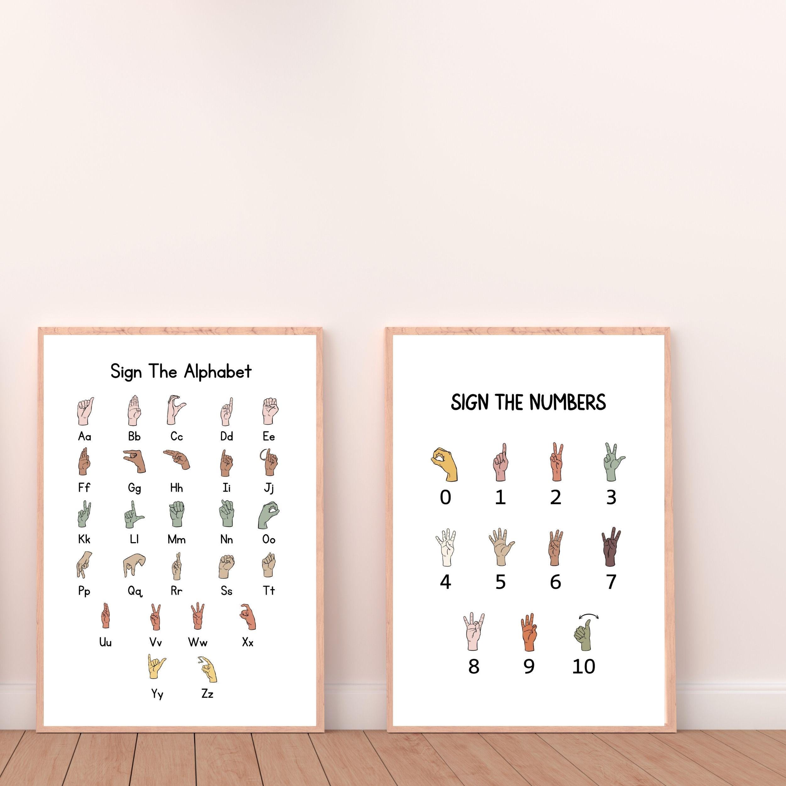 Asl Number Chart 030 Sign Language Numbers Asl Printable Etsy