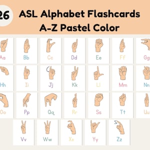 ASL Alphabet Flashcards A-Z | Printable Sign Language Cards | American Sign Language Learning Cards | Deaf Education  | Hand Signals | ASL |