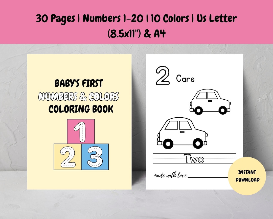 Coloring Book With Pattern Numbers .pdf 30 Pages Numbers and Colors Coloring Book | Toddler Learning (printable ...