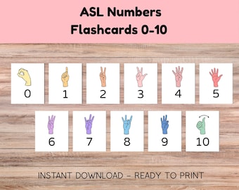 ASL Numbers Flashcards 0-10 | Sign Language Learning (Printable)