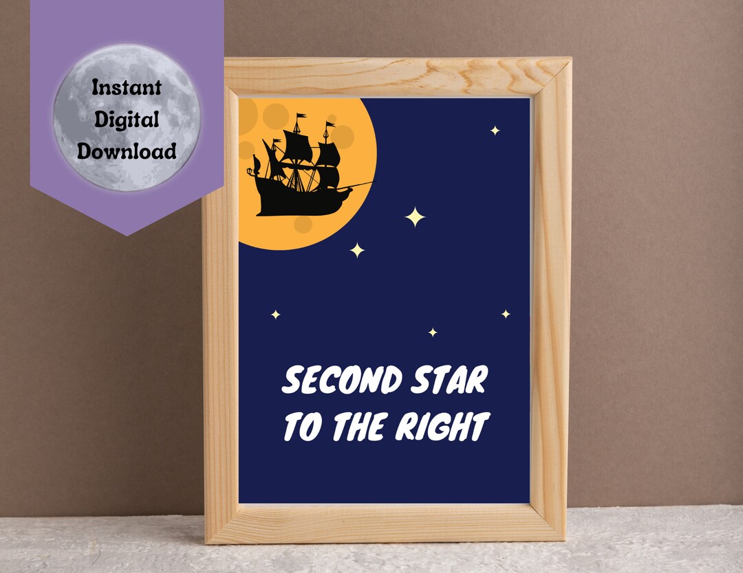Second Star to the Right Wall Art / Second Star to the Right Print ...