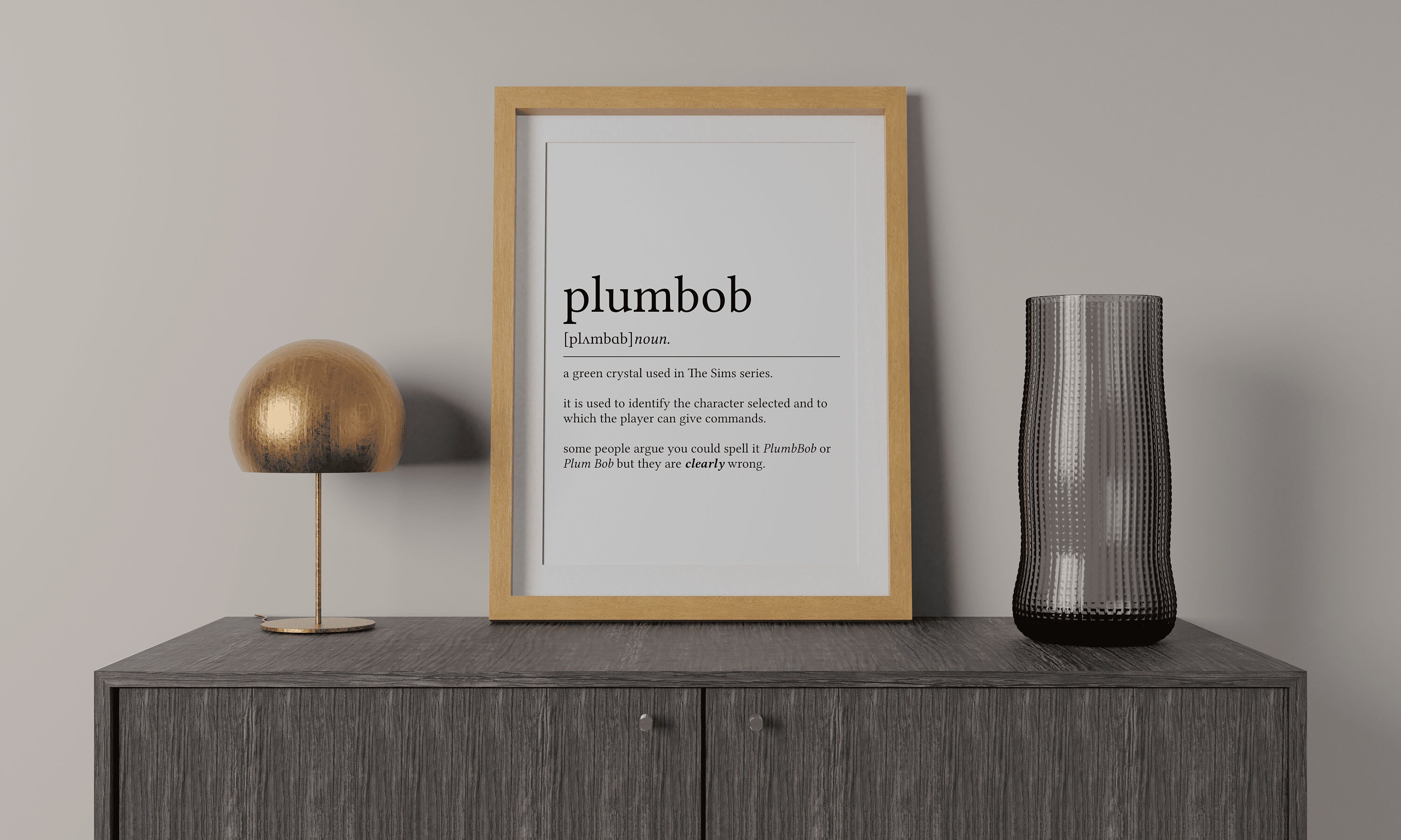 Plumbob Definition Print, the Sims Wall Art Decor, Digital File