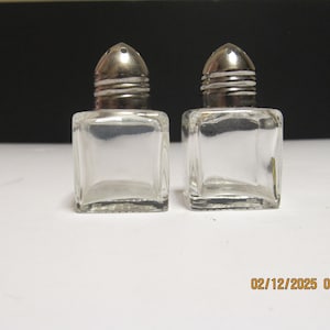 Vintage small glass Salt & Pepper Shakers