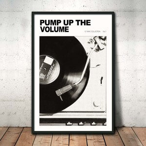 Svartvitt retro väggkonsttryck, vintage musikaffisch, vinylskiva väggkonst, retro affischtryck, retro heminredning hallväggkonst bild 7
