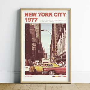 New York Wall Art, NYC Poster, Retro Wall Art, New York Travel Poster, New York Skyline Wall Art, Retro Wall Art, Vintage Wall Art image 3