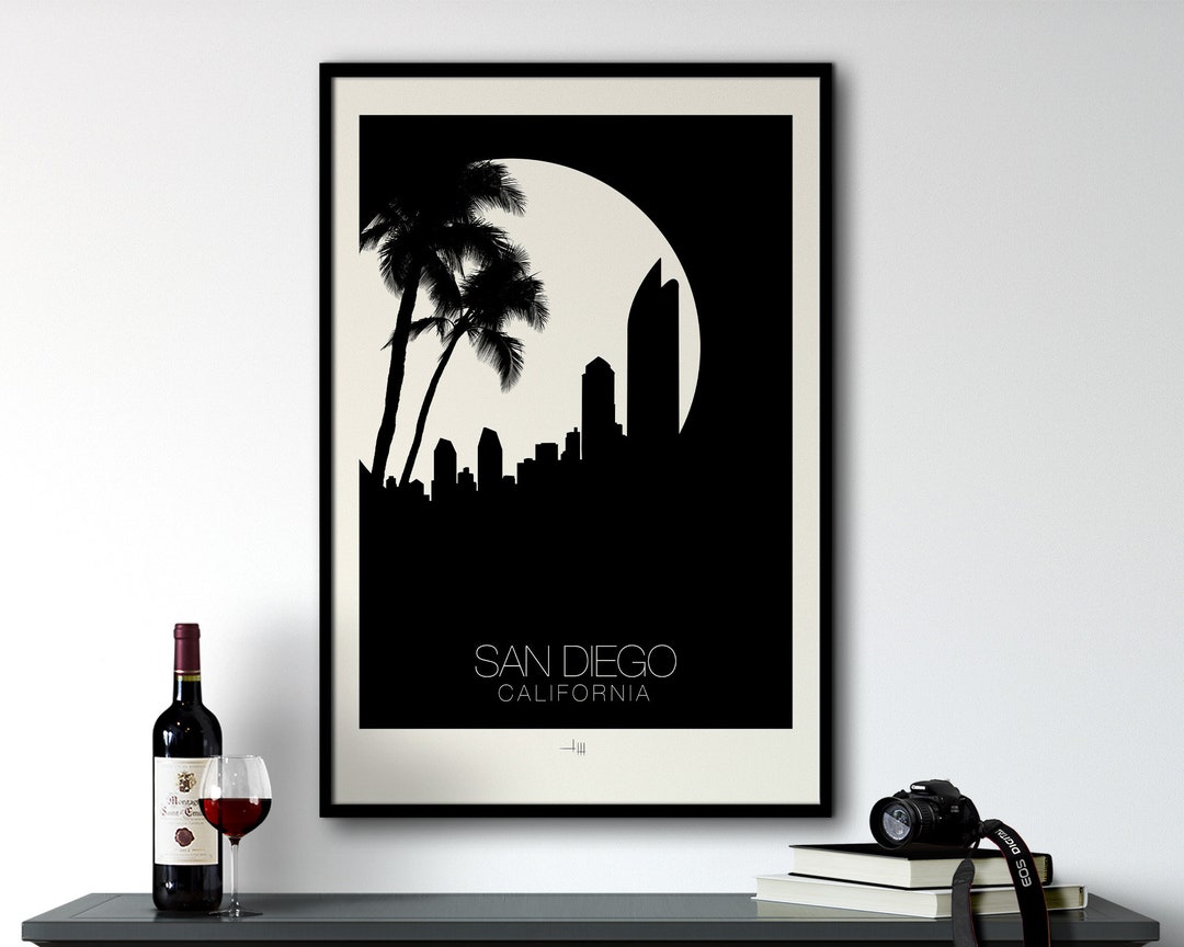 California Travel Poster Retro Wall Art Apartment Decor, San Diego ...