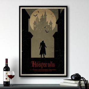 Nosferatu Gothic Poster, Dark Academia Poster, Horrorfilm Poster, Wohnung Dekoration, Popkultur Wandkunst, Geschenk für Freund