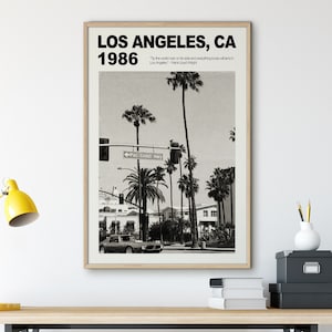 Los Angeles Wall Art Printable California Travel Poster Coastal Print, California Digital Download, California Wall Art, Retro Wall Art
