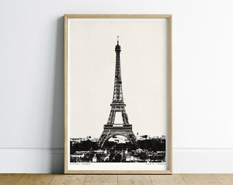 Paris Wall Art Printable, Paris France Poster, Black And White Printable Wall Art, Minimalist Wall Art Digital Download, Eiffel Tower Print
