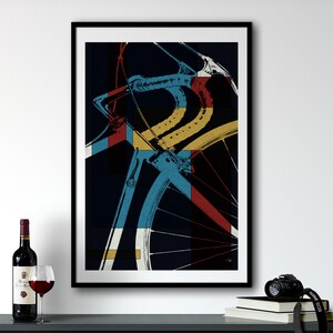 Pop Art Wall Art Ciclista Poster Appartamento Arredamento, Stampa bici Preppy Wall Art, Minimalista Wall Art, Cycling Bar Cart Art, Retro Wall Art