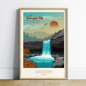 Alabama Printable Travel Poster, Alabama Digital Download, Colorful Wall Art Home Decor, Alabama Travel Print, Trendy Wall Art Travel Poster