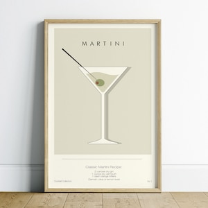 Martini Bar Cart Art Preppy Room Decor, Retro Wall Art Printable, Cocktail Poster, Trendy Wall Art, Room Decor Aesthetic, Pop Culture