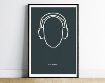 Printable Retro Wall Art Music Poster Apartment Decor, Minimalist Wall Art, Funky Wall Art, Monochrome Pop Art Poster, Instant Download