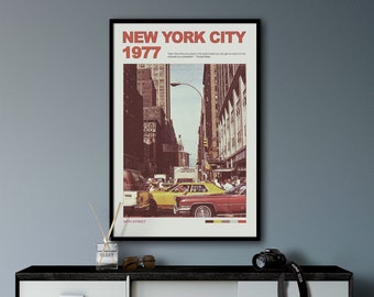 New York Wall Art, NYC Poster, Retro Wall Art, New York Travel Poster, New York Skyline Wall Art, Retro Wall Art, Vintage Wall Art