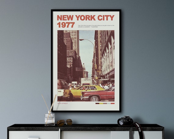 New York Wall Art, NYC Poster, Retro Wall Art, New York Travel Poster, New York Skyline Wall Art, Retro Wall Art, Vintage Wall Art