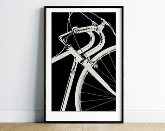 Arte murale di biciclette, stampa artistica minimalista, arte murale in bianco e nero, arte murale di ciclisti, regalo per lui, regalo per lei, arte murale sportiva, stampa di bici