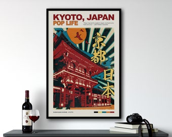 Japanese Wall Art Print, Pop Art Wall Art, Japan Travel Poster, Colorful Pop Art Print, Maximalist Wall Art, Retro Wall Art, Japanese Art