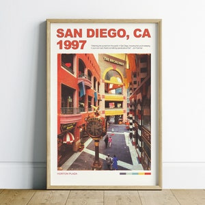 San Diego Wall Art Printable, California Digital Download, San Diego Travel Poster, Retro Wall Art Printable Download, Travel Gift