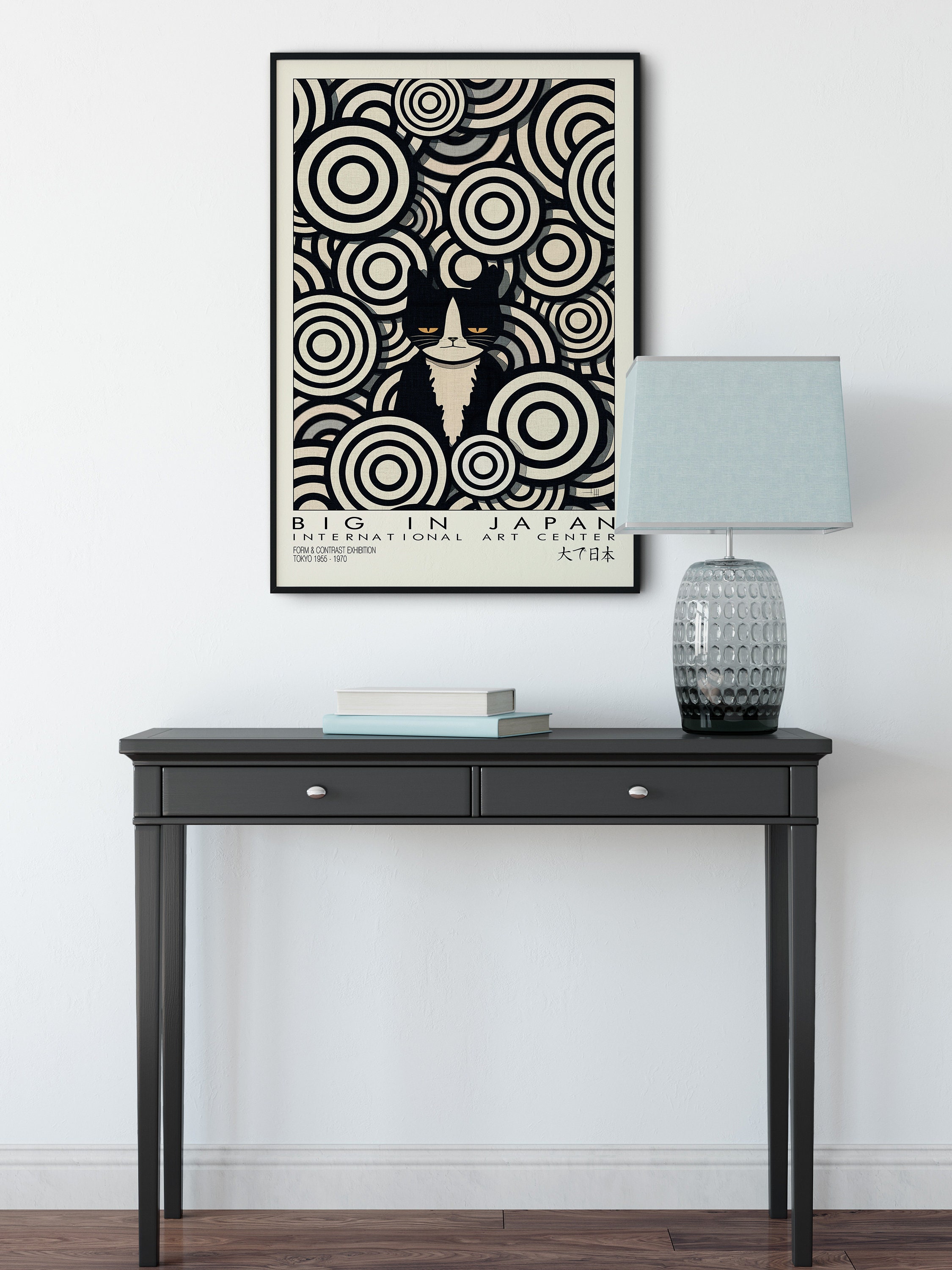 Black Cat Wall Art Print, Tuxedo Cat Wall Art, Black Cat Art Print ...