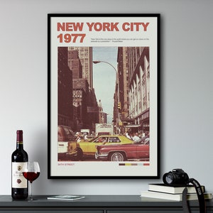 New York Wall Art, NYC Poster, Retro Wall Art, New York Travel Poster, New York Skyline Wall Art, Retro Wall Art, Vintage Wall Art image 4