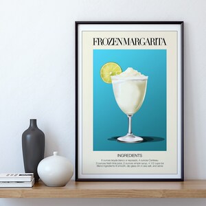 Impresiones de carrito de bar imprimibles, decoración de apartamento de arte de pared boho, arte de carrito de bar, póster de cóctel Margarita, arte minimalista de pared de cocina