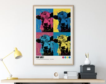 Printable Pop Art Maximalist Wall Art Maximalist Decor Pop Art Digital Download, Printable Cow Art, Trendy Prints, Funky Wall Art Printable