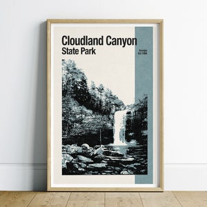 Minimalist Printable Travel Poster. Georgia Travel Poster Digital Download Wall Art Poster Minimalist Georgia State Park Printable Art