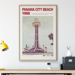 Panama City Florida Florida Wandkunst, Retro Wandkunst, Florida Reiseplakat, Panama Reiseplakat, Küstenwandkunst, Florida Druck