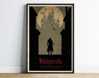 Gothic Movie Posters Dark Academia, Printable Nosferatu Poster, Horror Movie Poster, Apartment Decor, Pop Culture Wall Art, Boyfriend Gift