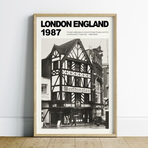 London Retro Wall Art Apartment Decor, Preppy Room Decor Neutral Wall Art, Travel Poster Room Decor Aesthetic, Preppy Wall Art