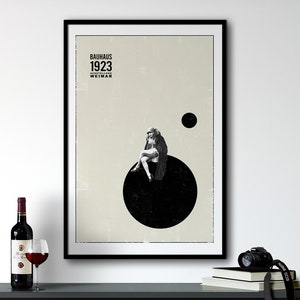 Printable Mid Century Modern Bauhaus Poster Minimalist Wall Art, Retro Wall Art Bauhaus Print, Apartment Decor, Pop Culture Wall Art