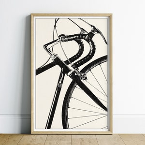 Bicycle Poster Printable Wall Art, Bike Wall Art Digital Download, Minimalist Black And White Wall Art Printable, Cycling Printable Wall Art