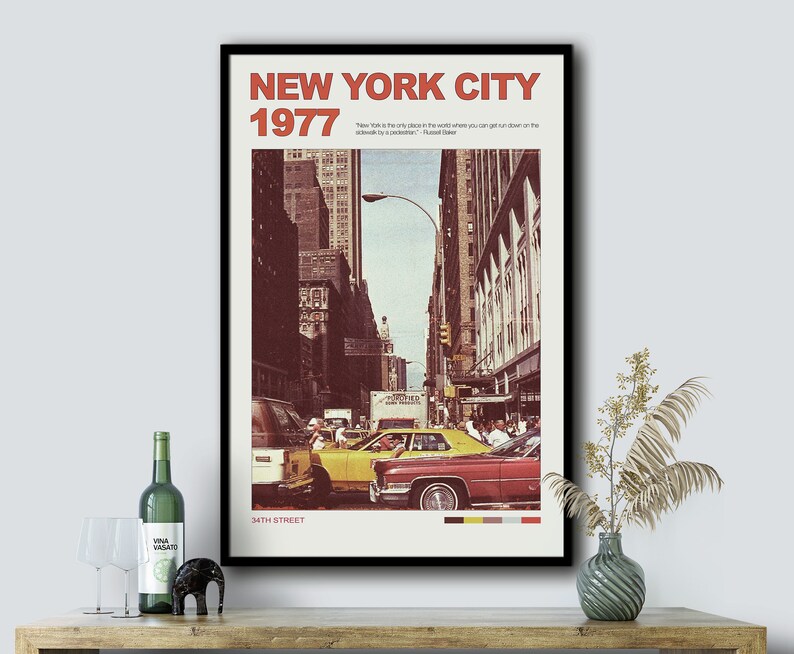 New York Wall Art, NYC Poster, Retro Wall Art, New York Travel Poster, New York Skyline Wall Art, Retro Wall Art, Vintage Wall Art image 6