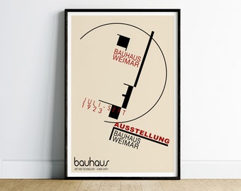 Bauhaus Poster Wall Art, Retro Exhibition Print, Mid Century Modern, Retro Wall Art Print, Geometric Wall Art Print, Minimalist Wall Art