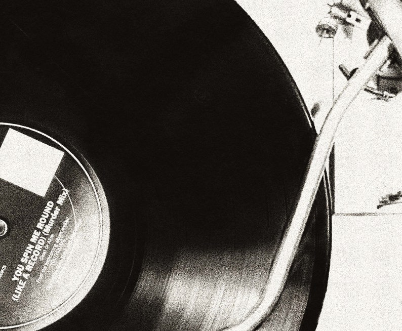 Svartvitt retro väggkonsttryck, vintage musikaffisch, vinylskiva väggkonst, retro affischtryck, retro heminredning hallväggkonst bild 9