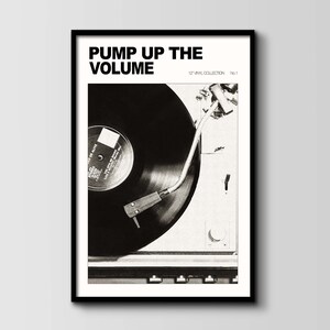Svartvitt retro väggkonsttryck, vintage musikaffisch, vinylskiva väggkonst, retro affischtryck, retro heminredning hallväggkonst bild 8