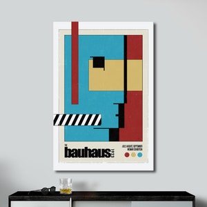 Mid Century Modern Bauhaus Print Canvas Wall Art, Maximalist Wall Art, Pop Culture Wall Art, Apartment Decor, Maximalist Decor