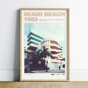 Miami Beach Florida Printable Poster, Florida Digital Download, Retro Wall Art, Miami Florida Wall Art Printable, Miami Beach Print