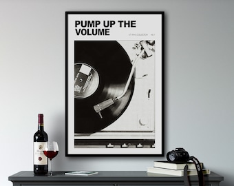 Black and White Retro Wall Art Print, Vintage Music Poster, Vinyl Record Wall Art, Retro Poster Print, Retro Home Decor Hallway Wall Art