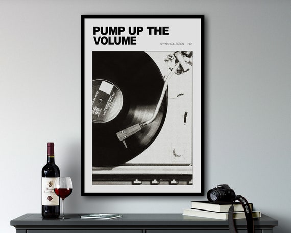 Black and White Retro Wall Art Print, Vintage Music Poster, Vinyl Record Wall Art, Retro Poster Print, Retro Home Decor Hallway Wall Art