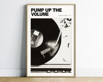 Black and White Retro Wall Art. Record Player Wall Art. Vintage Photo Poster. Retro Digital Download.