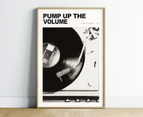 Black and White Retro Wall Art. Record Player Wall Art. Vintage